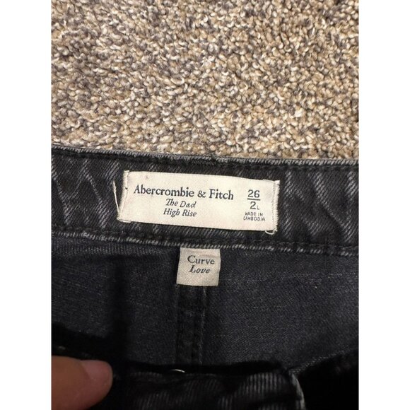 Abercrombie And Fitch Womens The Dad High Rise Short Black Cut Off Size 26 EUC - Picture 4 of 6